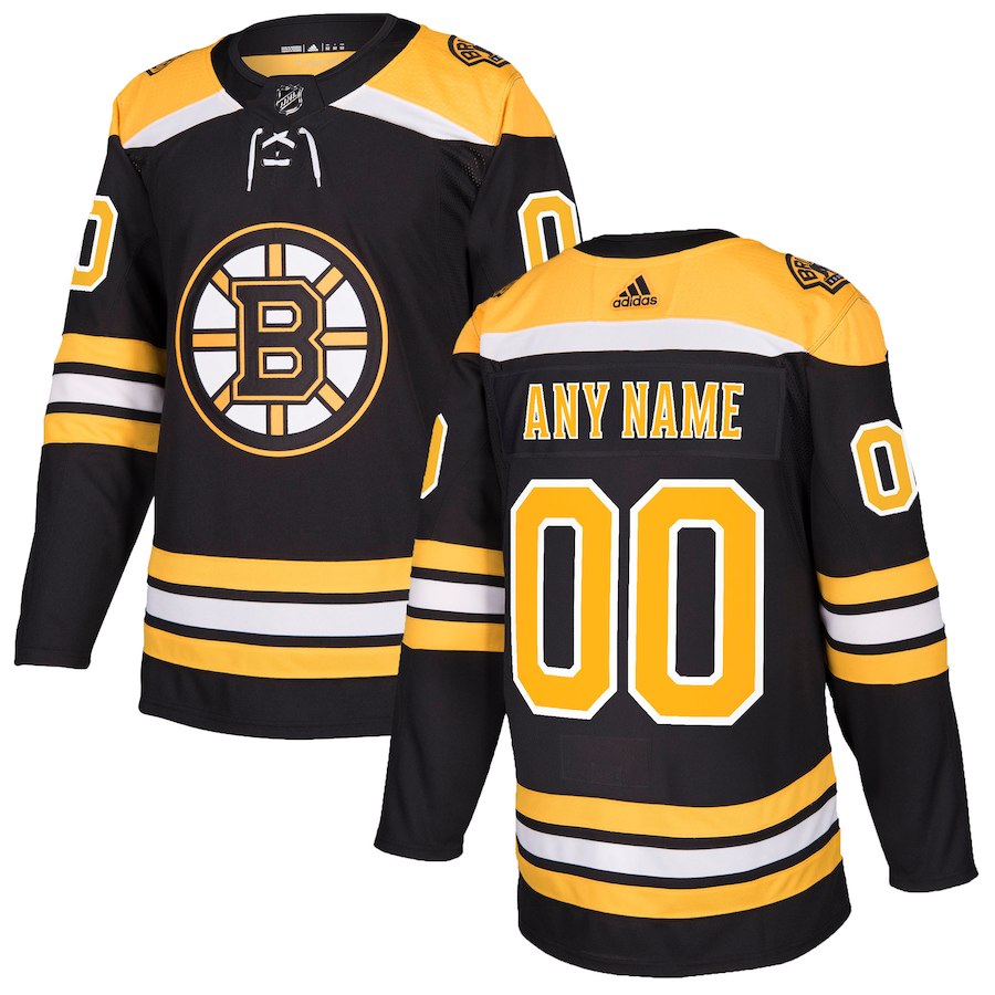 Men NHL adidas Boston Bruins Black Authentic Custom Jersey